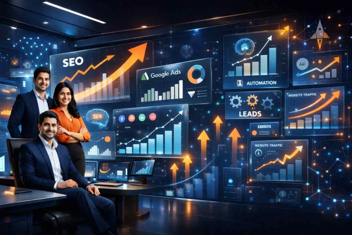 Marketing Dashboard showing analytics and growth metrics